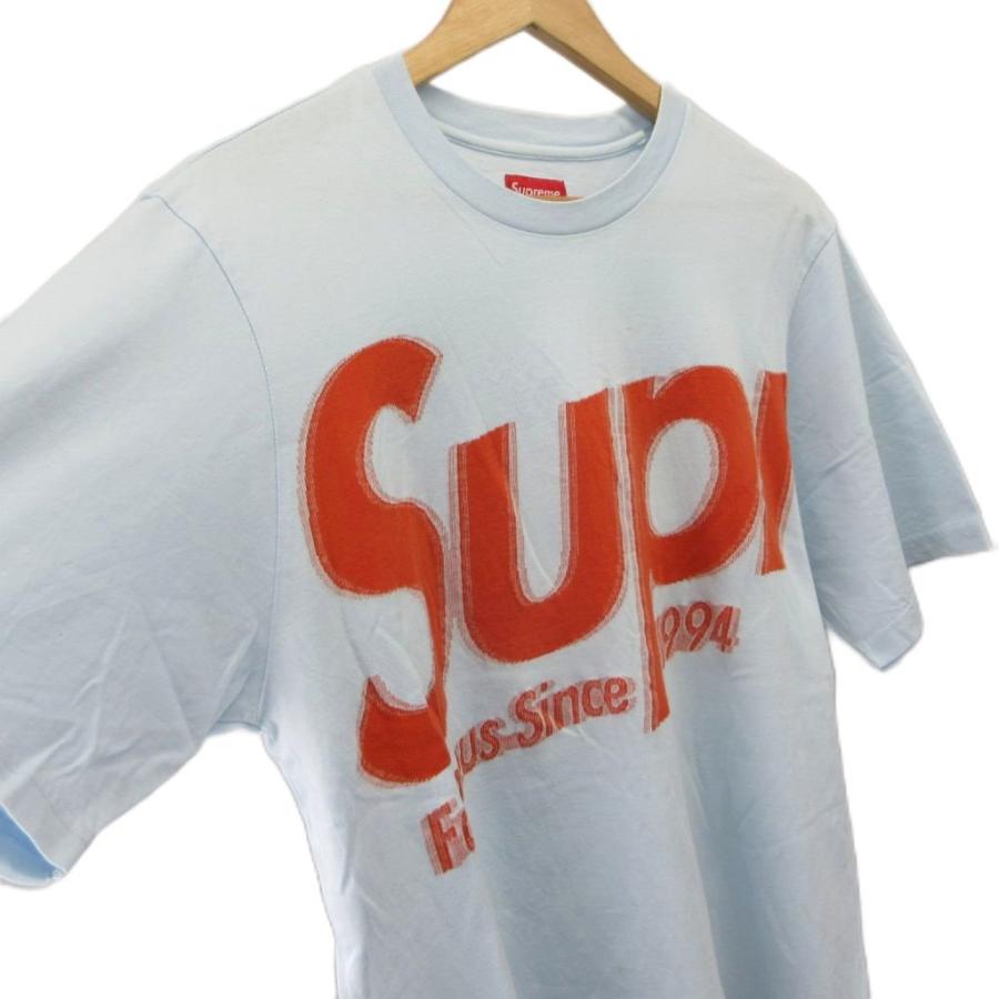 Supreme（シュプリーム） 半袖Tシャツ M ライトブルー 赤 レッド ロゴ