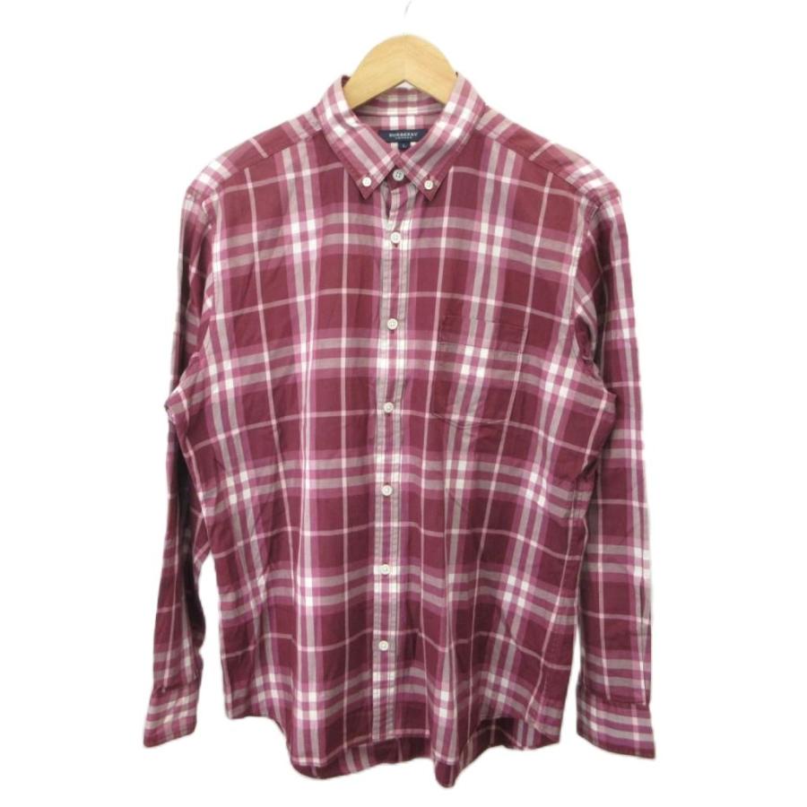美品 バーバリーロンドン ロングシャツ メガチェック 大きいサイズ ロールアップ バーバリー ロンドン BURBERRY LONDON 長袖チェックシャツ シャツ L