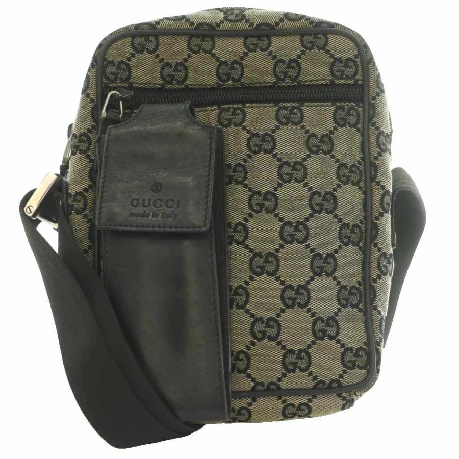 GUCCI GG柄 キャンバス ショルダーバッグ ポシェットブラック GUCCI（グッチ） GUCCI GGキャンバス ポシェット ショルダーバッグ