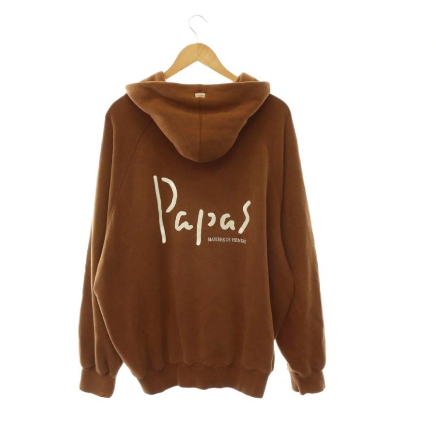 パパス Papas パーカー カーディガン スウェット 裏毛 バックロゴ
