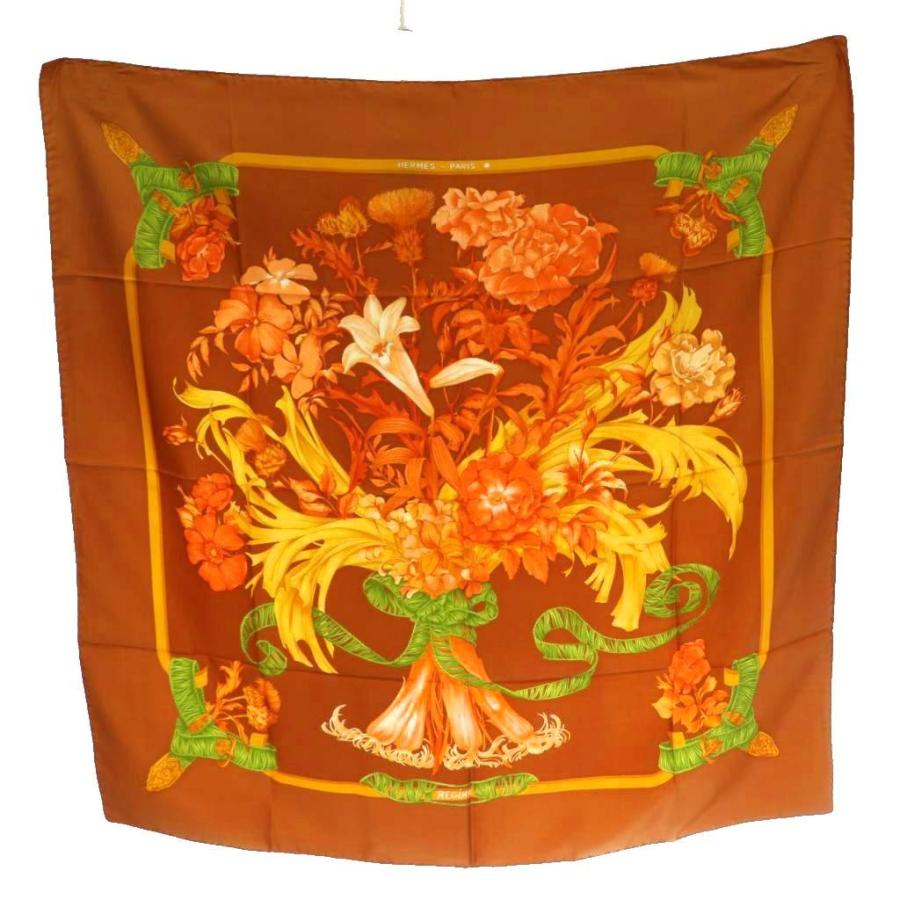 HERMES（エルメス） カレ90 スカーフ レジーナ REGINA 女王陛下 花柄