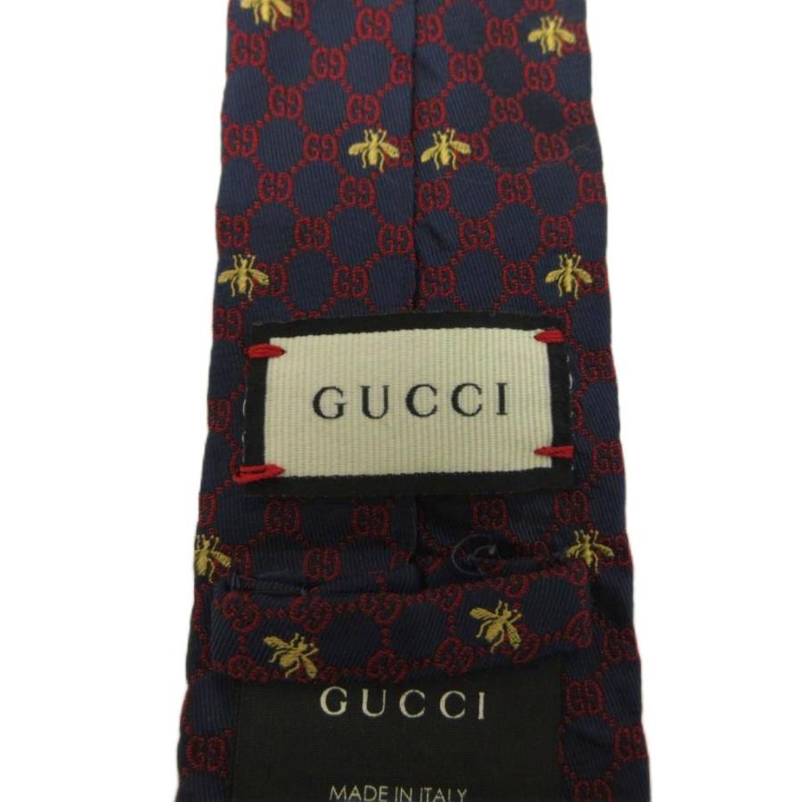 GUCCI（グッチ） ネクタイ 絹 シルク レギュラータイ GG柄 蜂 ビー