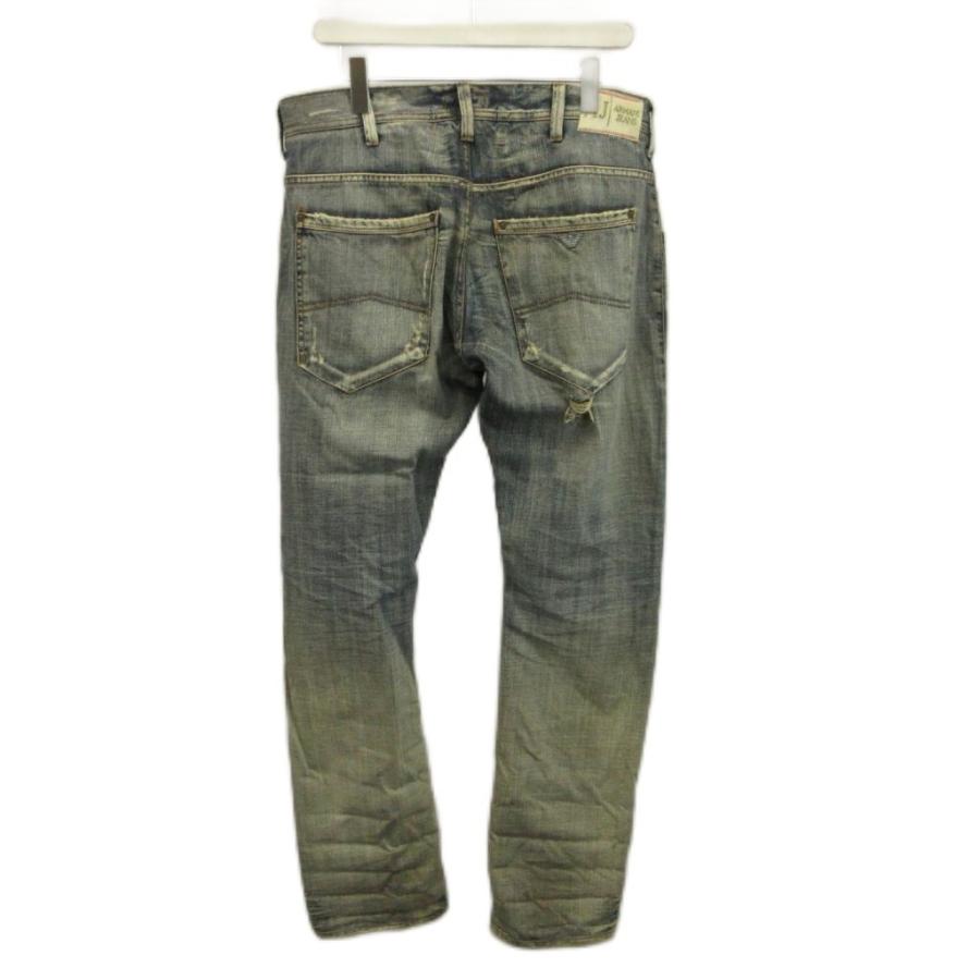 美品 アルマーニジーンズ ARMANI JEANS パンツ デニムパンツ コットン ダメージ加工 ボトムス メンズ 32 インディゴブルー アルマーニ ジーンズ ARMANI JEANS デニムパンツ 32 インディゴライト