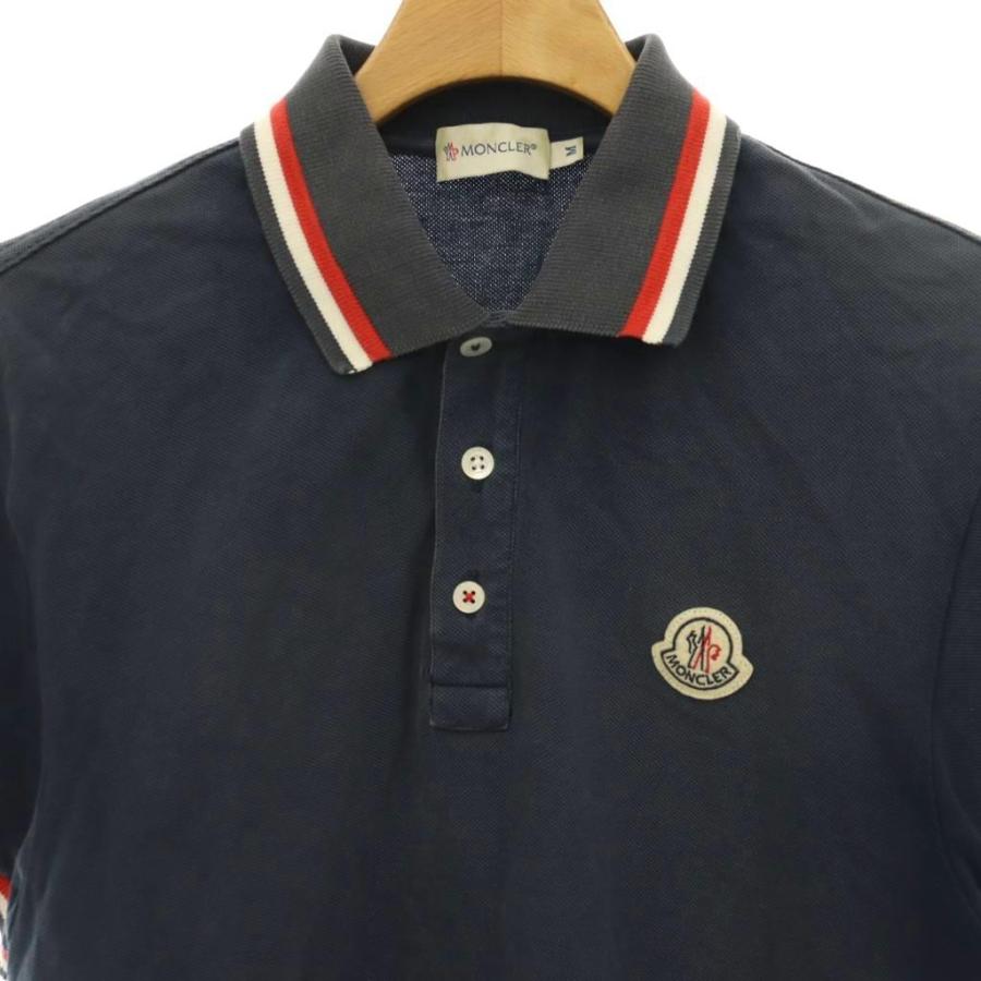MONCLER（モンクレール） ポロシャツ ワッペン 鹿の子 半袖 M 紺