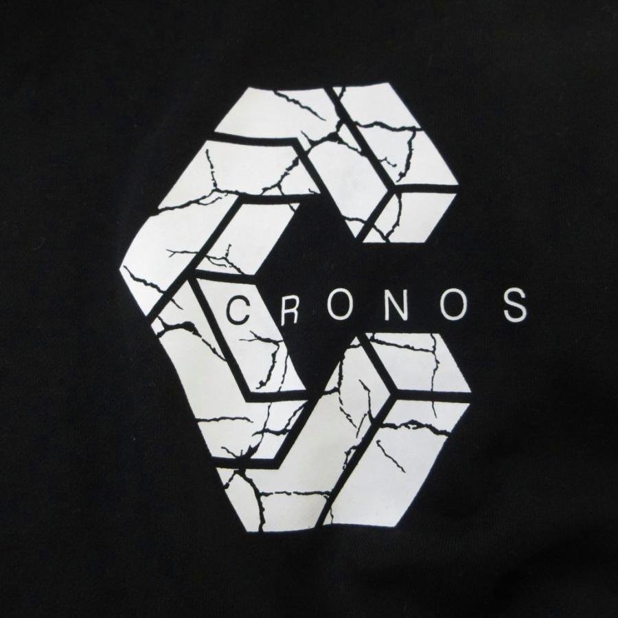 クロノス CRONOS クラックロゴ パーカー フーディー L 黒 ブラック CR