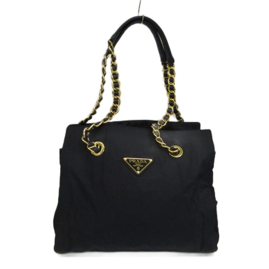PRADA（プラダ） トートバッグ チェーン ショルダー ナイロン レザー