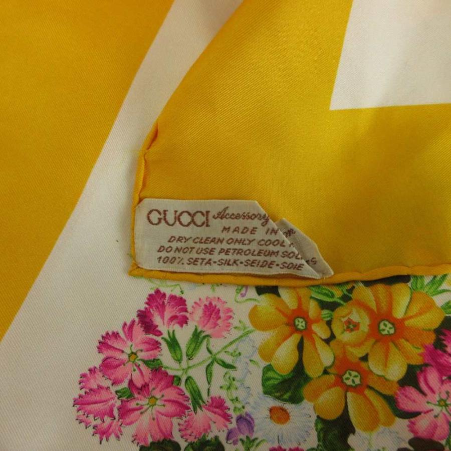 GUCCI（グッチ） ヴィンテージ スカーフ 大判 絹 シルク 花束 フラワー