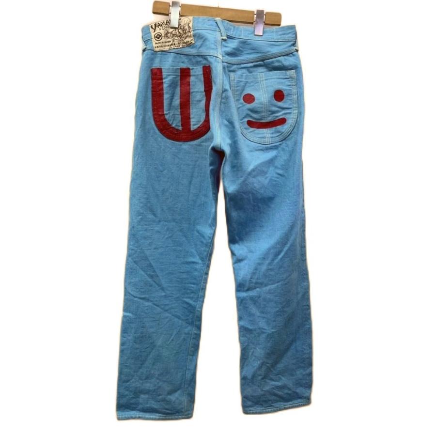サイズ34 水色大黒 プラチナ耳 濃紺 美品 ヤマネ エヴィス エビス EVISU（エヴィス） EVISU YAMANE カラーデニムパンツ ジーンズ 34×34