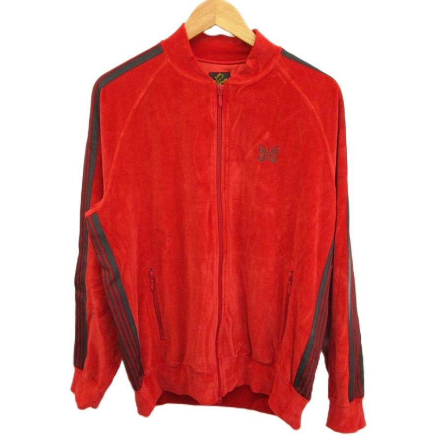 た*か様 Needles ジャージ L レッド　ベロア　トラックジャケット ニードルス ニードルズ Needles 23AW R.C. Track Jacket - C/Pe Velour