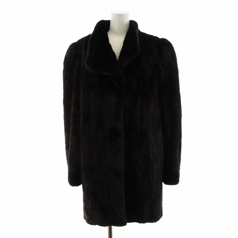 ヴァレンティノカシミヤ100% ロングコートブラックミンクファー