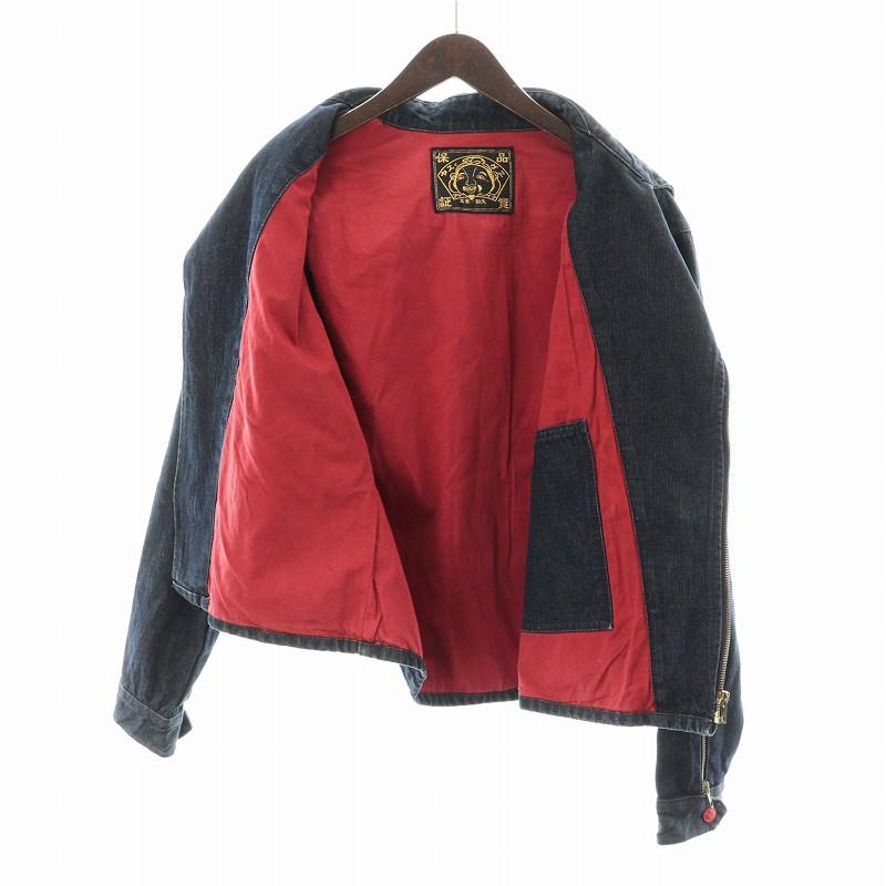 エヴィス EVISU デニムジャケット ライダース ダブル 長袖 ジップ 