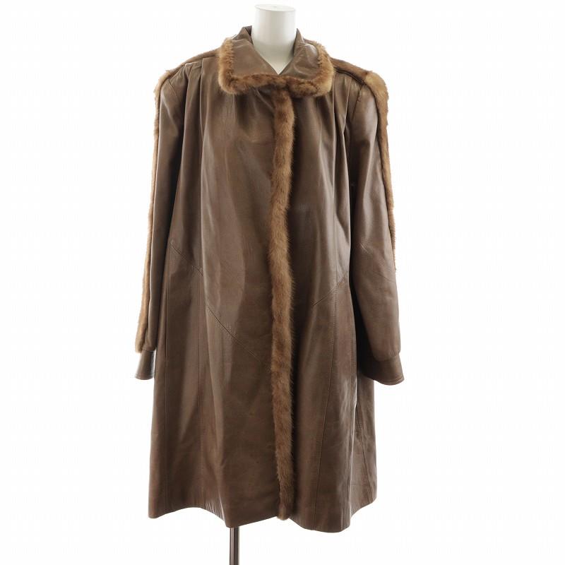 シャルル ジョルダン CHARLES JOURDAN レザーコート ミドル丈 ミンク 