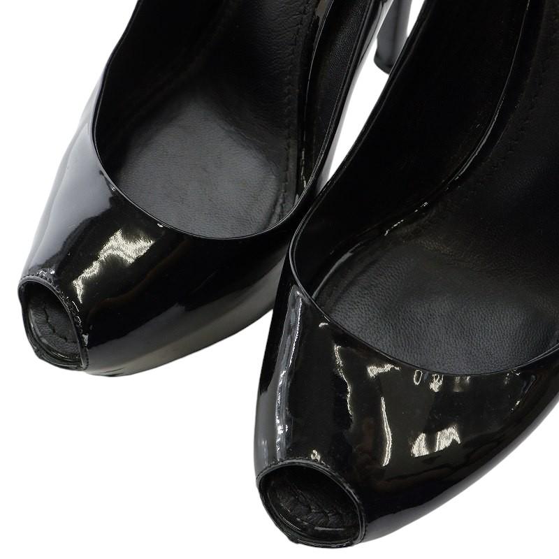 Louis Vuitton 黒 エナメル サンダル ヒール7cm 36.5 Louis Vuitton 黒 エナメル サンダル ヒール7cm 36.5