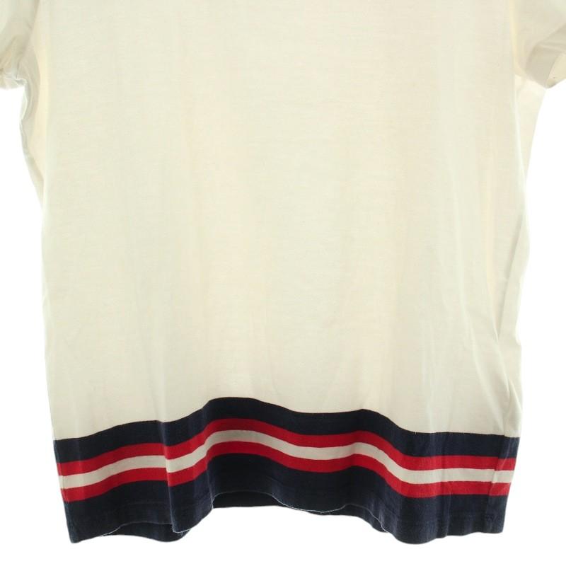 MONCLER (モンクレール) 衿ワンポイント ボーダー クルーネック 半袖 T 