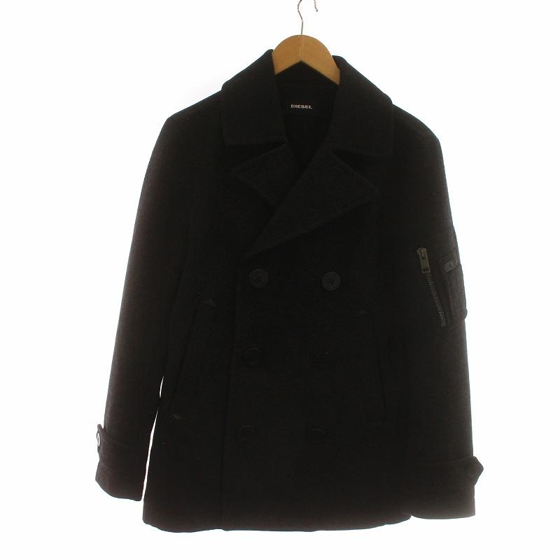 DIESEL ディーゼル チェスターコート ウール ダブル ミドル ロゴボタン  