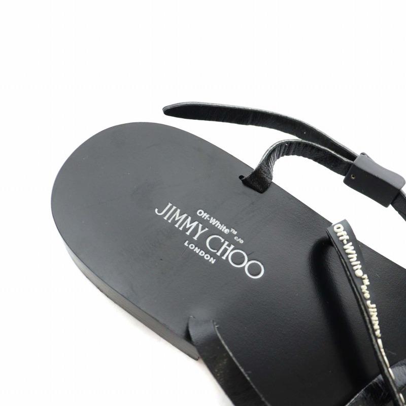 JIMMY CHOO × OFF-WHITE CHARLIE FLAT フラットサンダル レザー 