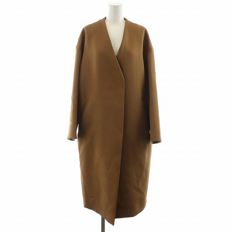 イエナ IENA トリプルクロス Vネックコート ノーカラーコート ロング  