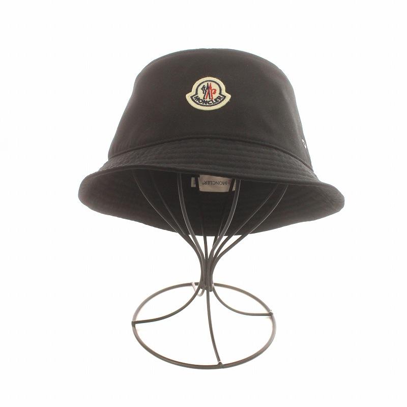 MONCLER モンクレール 23AW バケット ハット 帽子 ロゴ ワッペン M 黒 