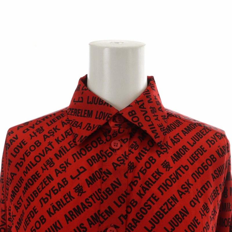 BALENCIAGA バレンシアガ シャツ ブラウス シルク 長袖 ロゴ 総柄 