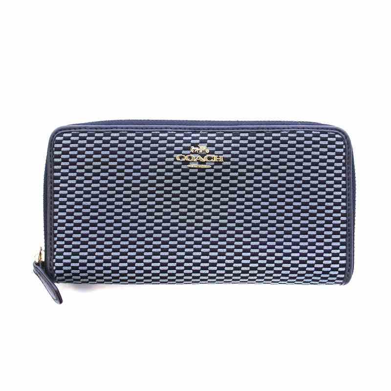 COACH 長財布 Cロゴ付き ネイビー