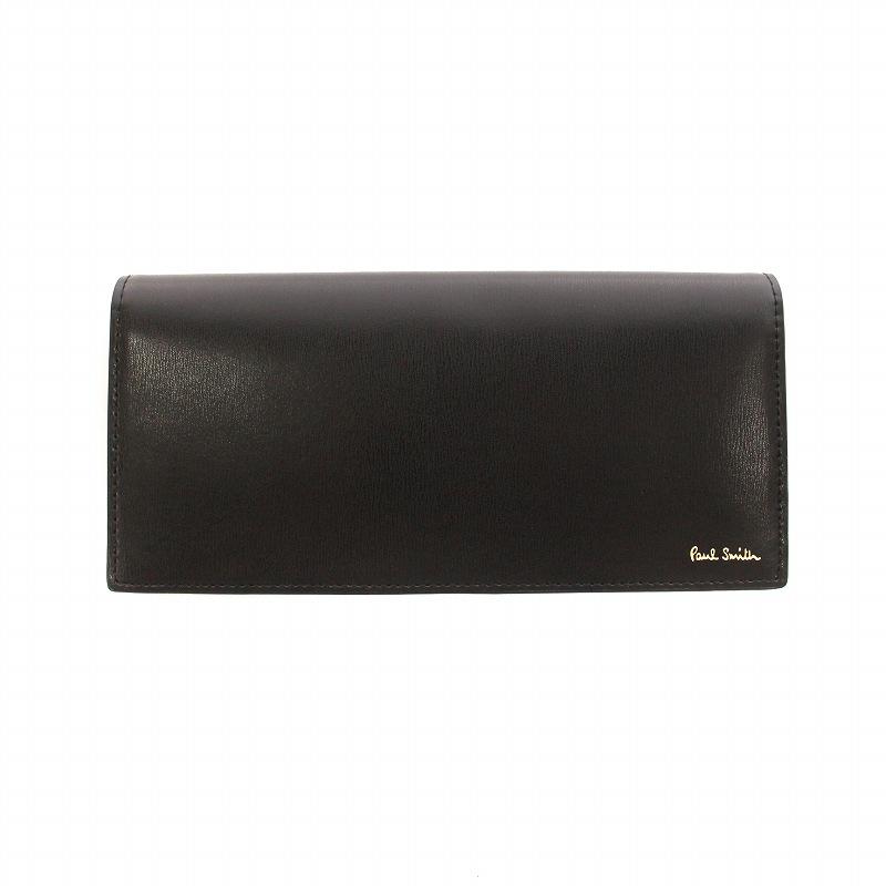 Paul Smith 黒レザー長財布 Paul Smith（ポール・スミス） 長財布 ウォレット レザー ロゴ 黒