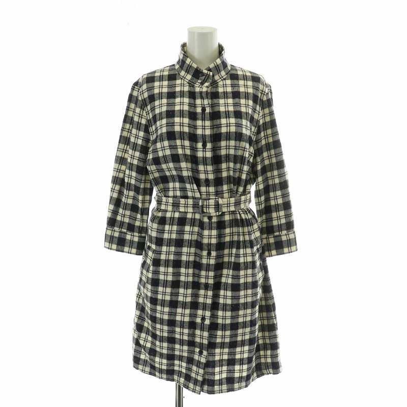 A.P.C. アーペーセー シャツワンピース 絹 シルク混 長袖 ひざ丈  