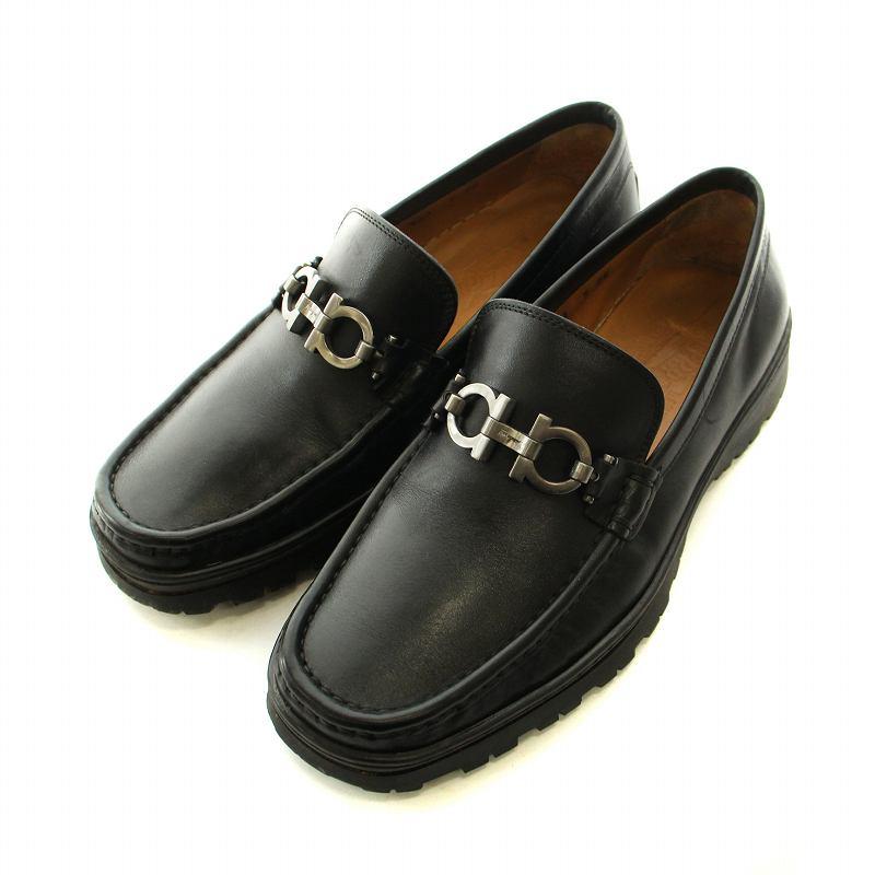 Ferragamo フェラガモ ローファー レザー 黒 25cm 7EE