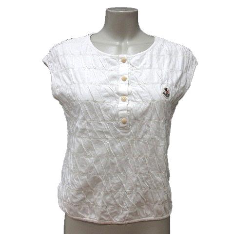 MONCLER モンクレール カットソー ノースリーブ ヘンリーネック ロゴ  