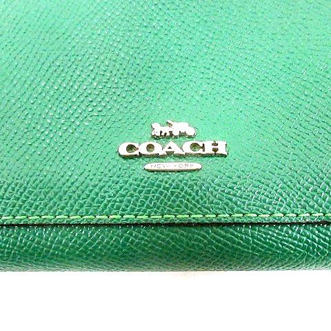 coach コーチ　長財布　グリーン COACH（コーチ） 長財布 ウォレット ラウンドファスナー レザー クロス