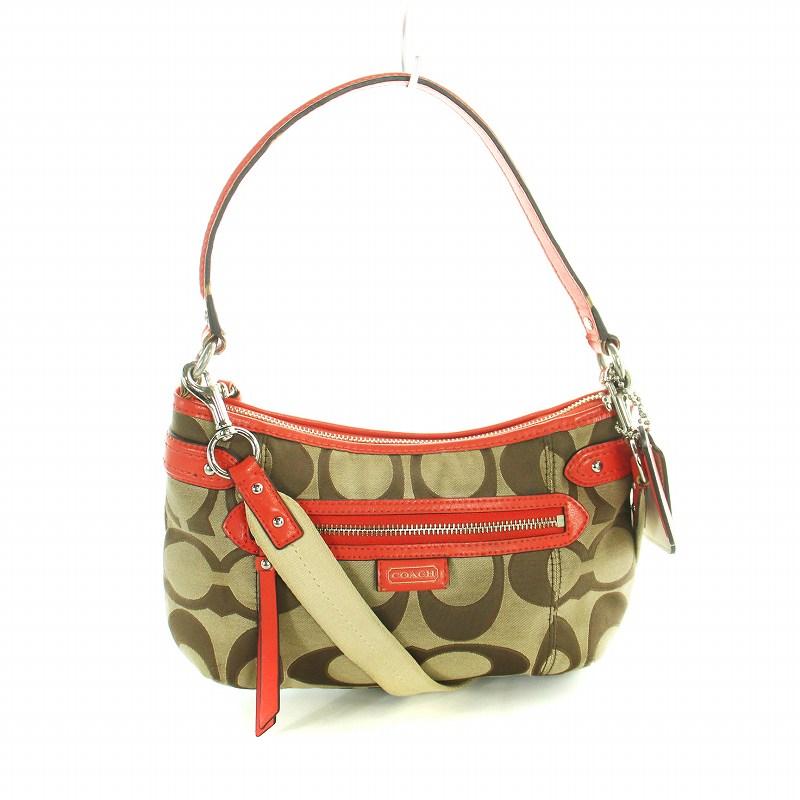 COACH コーチ ハンドバッグ ショルダー 2WAY キャンバス レザー ロゴ 
