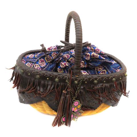 ANNA SUI アナスイ かごバッグ フリンジ レザー バタフライ ANNA SUI アナスイ かごバッグ フリンジ レザー バタフライ