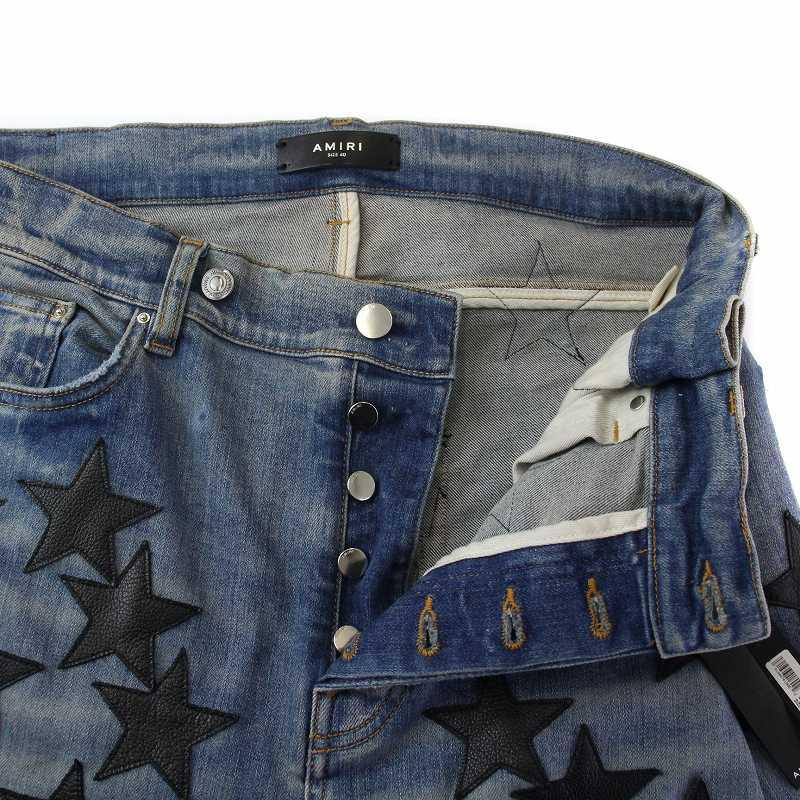 AMIRI × CHEMIST 23SS LEATHER STARS JEAN ジーンズ デニムパンツ 