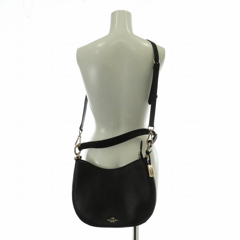 A978 美品 コーチ シボ革 レザー 2way ハンド ワンショル 黒 金具G COACH（コーチ） ノマド ハンドバッグ ワンショルダー ショルダー 2WAY