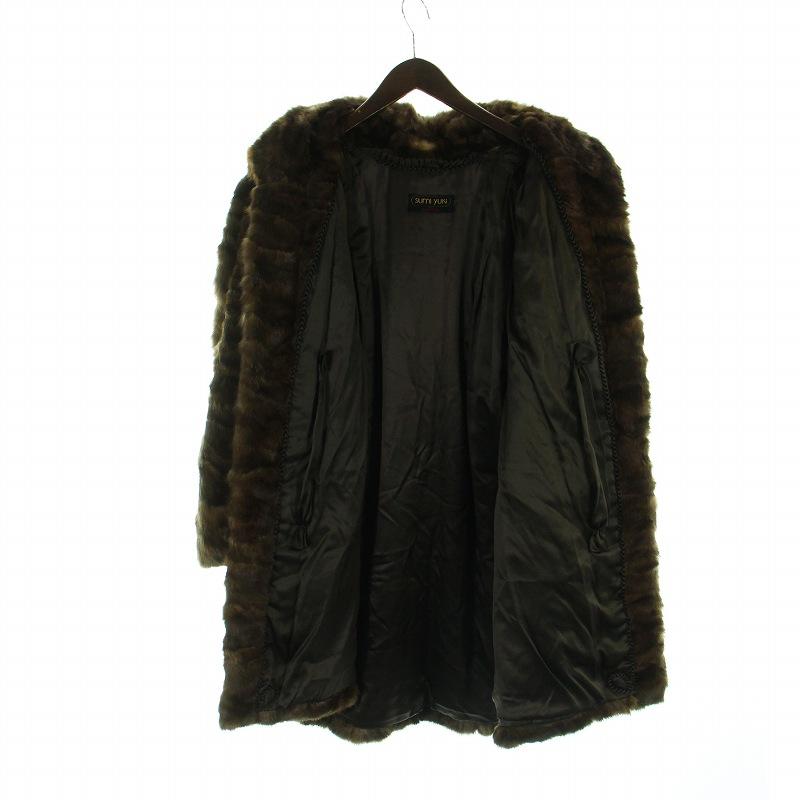 sumi yuki 毛皮コート ミンクファー ミドル 長袖 総裏地 茶 ブラウン
