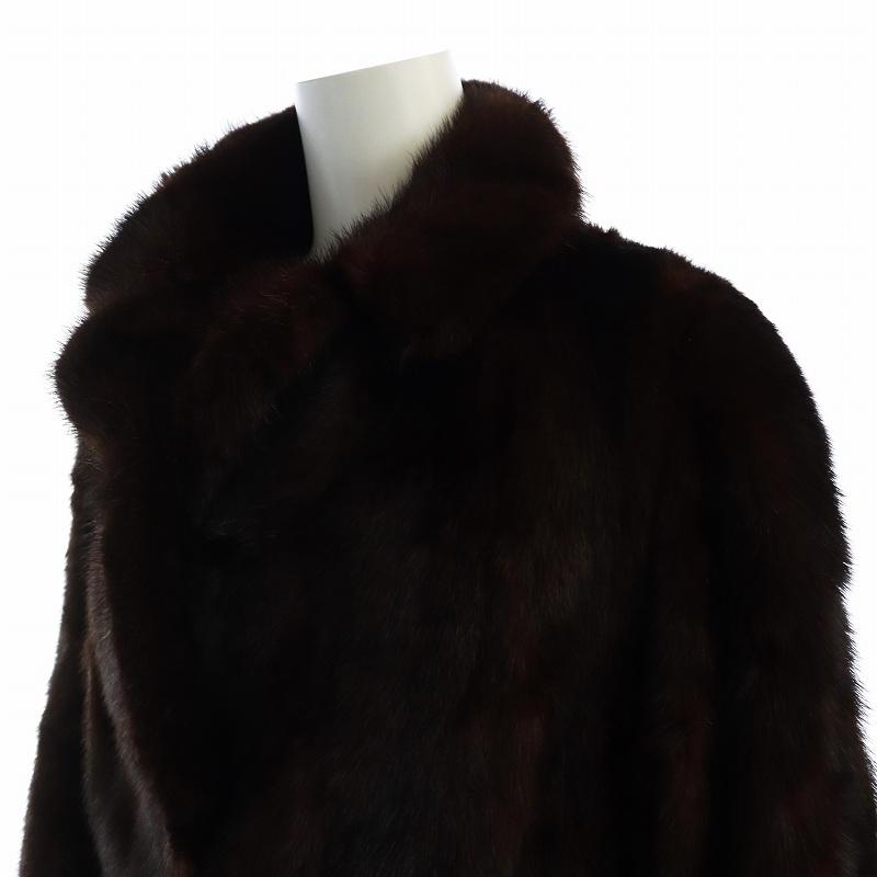 ノーブランド ファーコート ミンクファー 毛皮 ミドル丈 ショール