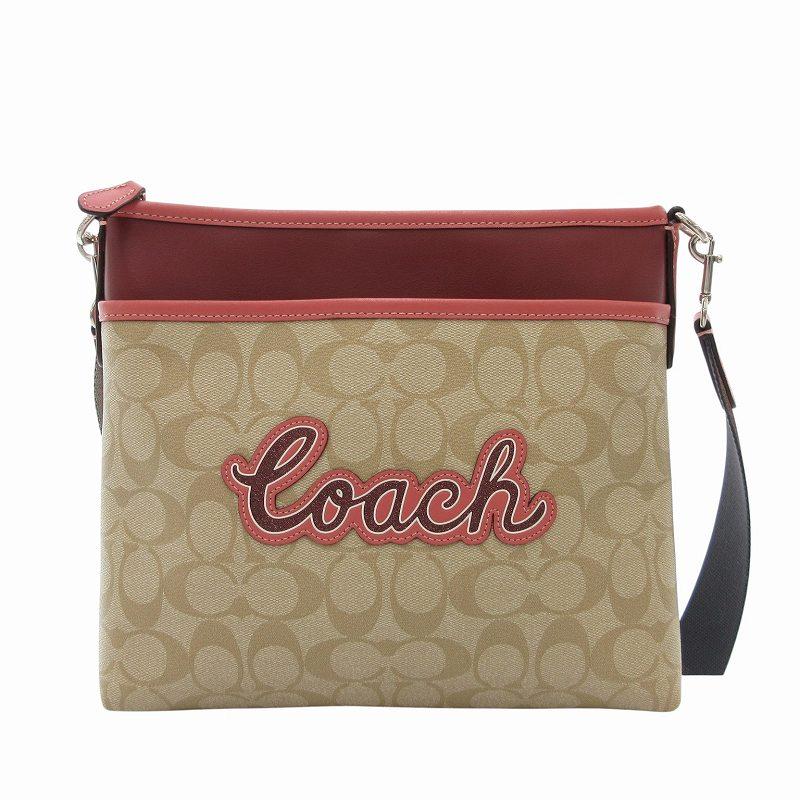 COACH ロゴ柄 ボディバッグ ブラウン COACH（コーチ） ショルダーバッグ クロスボディ PVC レザー