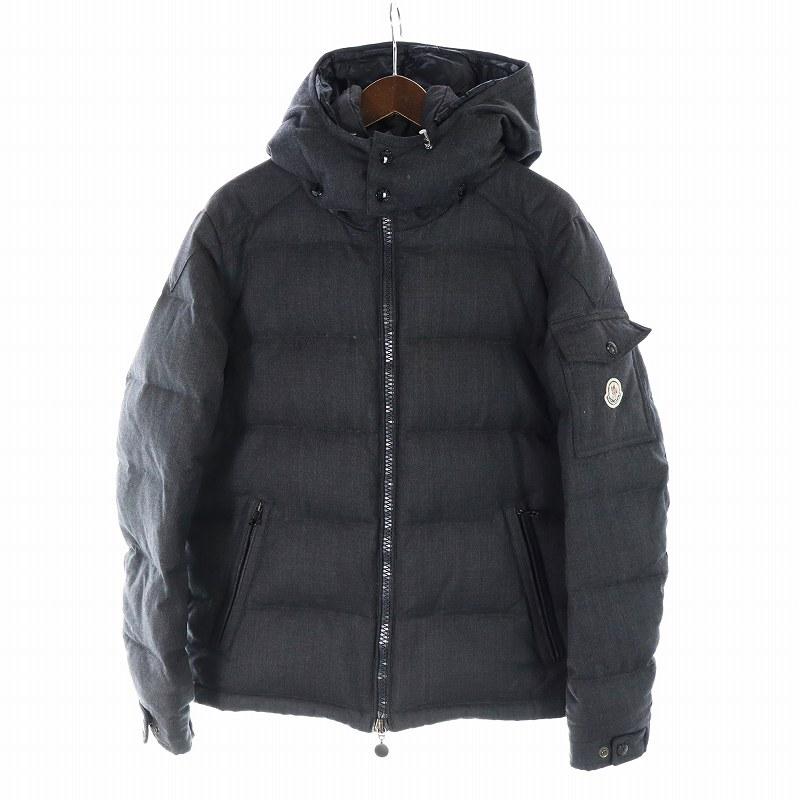 【中古】MONCLER MONTGENEVRE ダウンジャケット ジップアップ フード ロゴワッペン 2 グレー 42091403380554272 MONCLER（モンクレール） MONCLER MONTGENEVRE ダウンジャケット