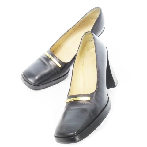 GUCCI グッチ ハイヒールパンプス スクエアトゥ チャンキー GUCCI グッチ ハイヒールパンプス スクエアトゥ チャンキー