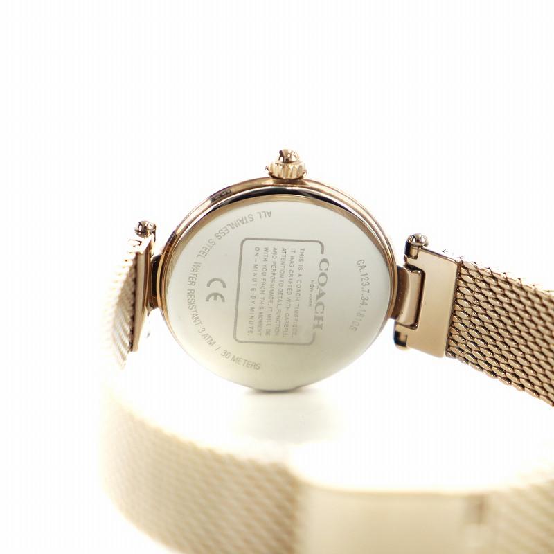 新品 COACH コーチ 腕時計 レザー　ラインストーン　ホワイト クォーツ COACH コーチ レディース 時計 PRESTON クォーツ ホワイト