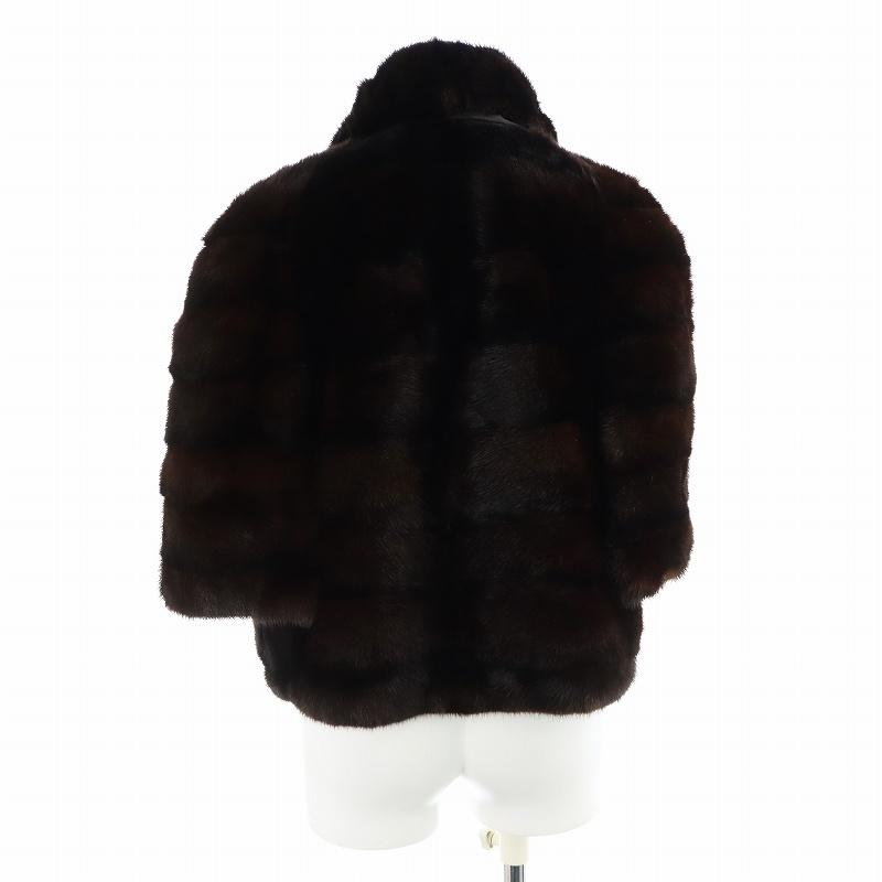 サガミンク 毛皮 ポンチョ リアルファー 銀サガ コート サガミンク