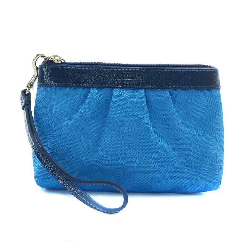 COACH（コーチ） ポーチ 小物入れ キャンバス エナメル シグネチャー