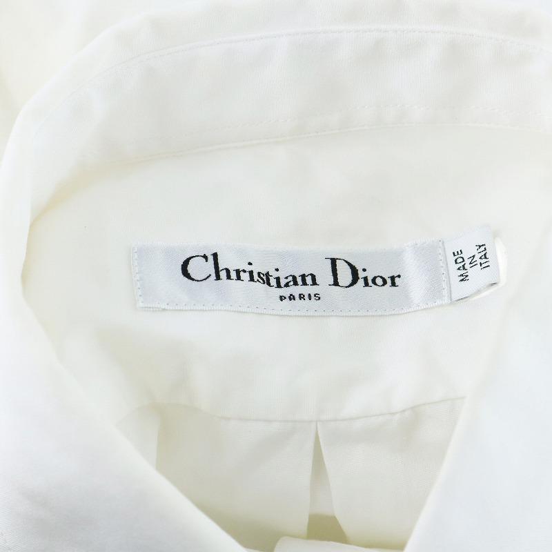 美品 クリスチャンディオール Christian Dior シャツ 2018 ブラウス ノースリーブ Bee刺繍 コットン トップス 36 白 Christian Dior - 美品 クリスチャンディオール Christian Dior シャツ