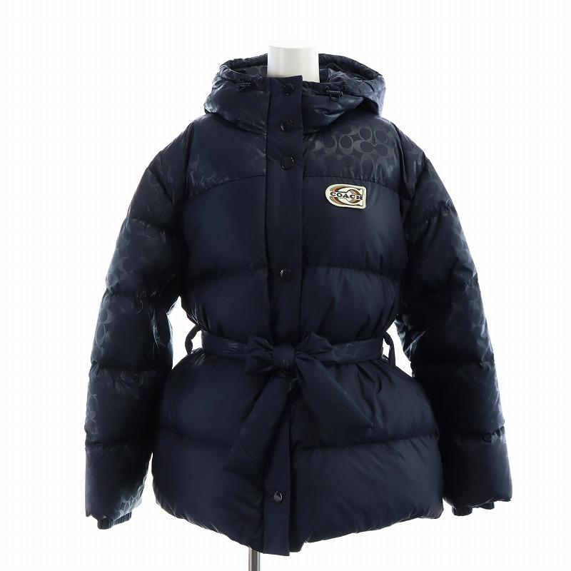 COACH（コーチ） ダウンコート ミドル ロゴ シグネチャー 長袖 総裏地