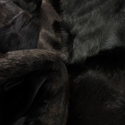 ノーブランド ファーコート ラムファー ミンクファー 毛皮 逆毛 ミドル