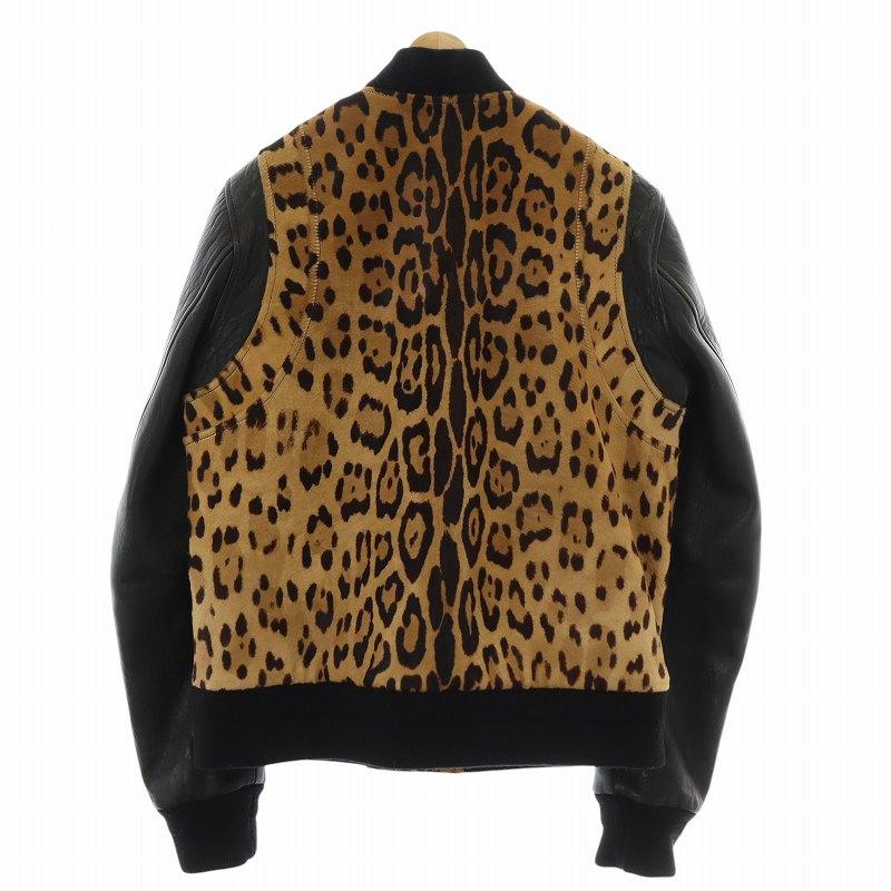 バルマン BALMAIN 袖レザー切替 ハラコ スタジャン ブルゾン レザー