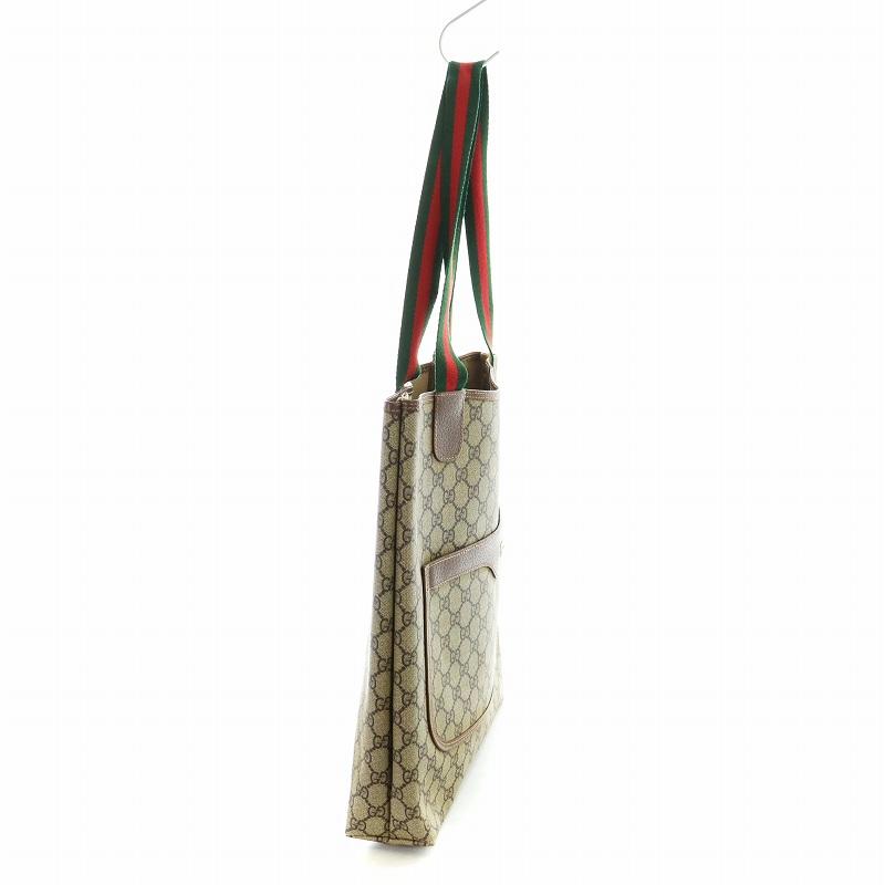 GUCCI グッチ ヴィンテージ トートバッグ PVC GG柄 シェリーライン 