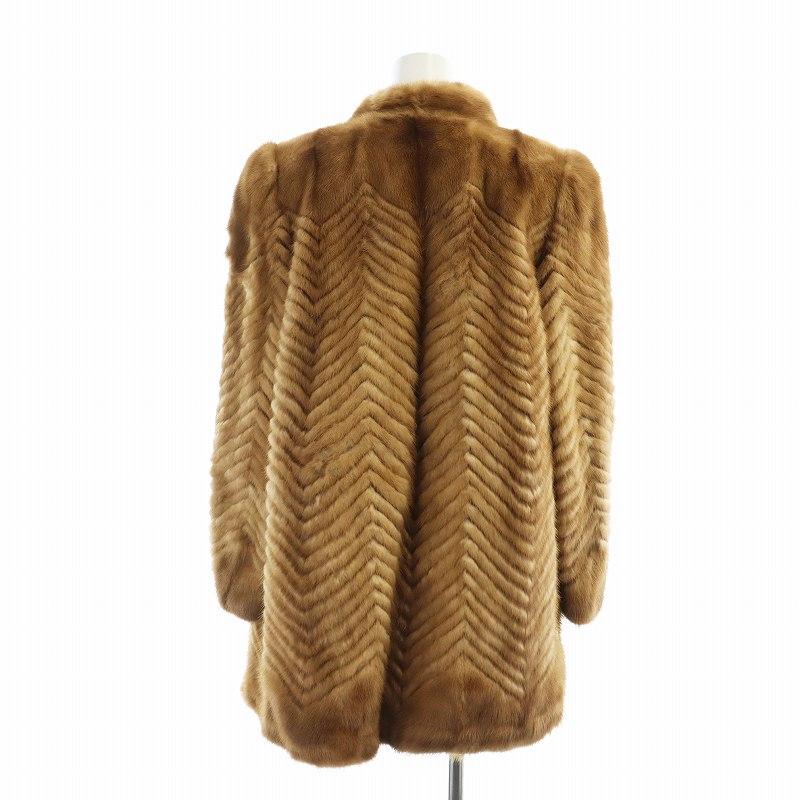【中古】ロティニー ROTNY 毛皮コート ミンクファー ミドル 長袖 総裏地 11 L 茶 ブラウン ■GY18 /MQ レディース ロティニー ROTNY 毛皮コート ミンクファー ミドル 長袖 総裏地 11 L