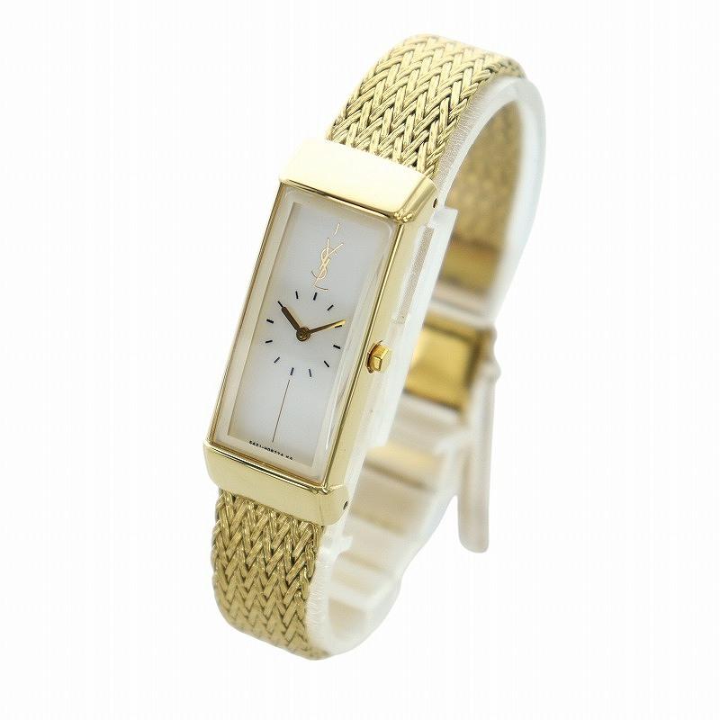 稼働品✨️Yves Saint Laurent 腕時計 クォーツ 白文字盤 YSL イブサンローラン 腕時計 レディース 白文字盤 ラウンド