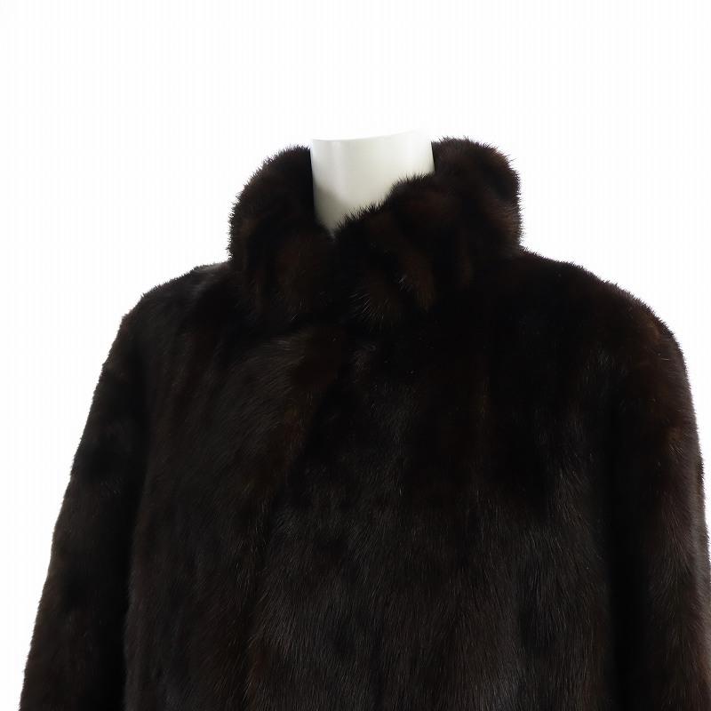 Zwirn london 毛皮コート ミンクファー 長袖 総裏地 ミドル 茶