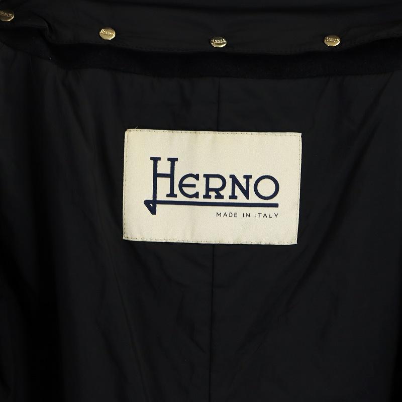 ヘルノ HERNO ロング コート ウール アンゴラ混 ジップアップ ジレ